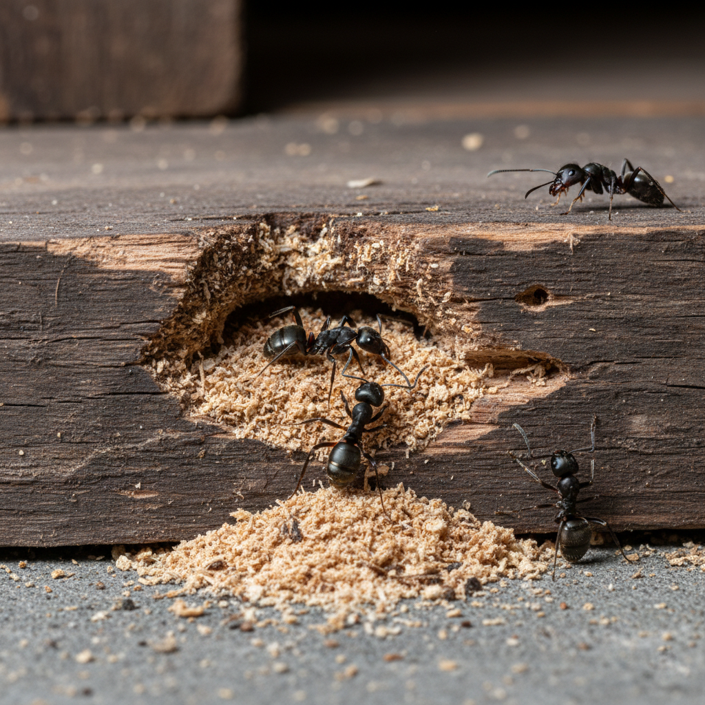Carpenter ant wood shavings