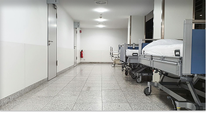 Medical beds in healthcare facility