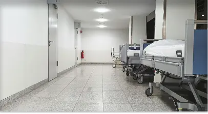 Medical beds in healthcare facility
