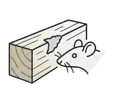 Icon of roden chewing on wooden beam